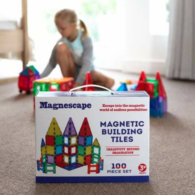 Mainan edukasi Magnescape Magnetic building tiles 100pc