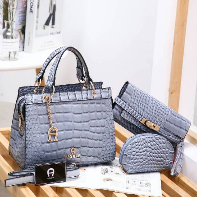 Tas Wanita Bag Aigner Twilly Croco 3in1 88702 Tas Grosir Batam