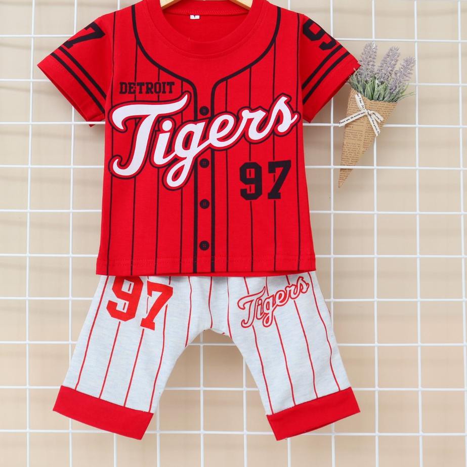 ♢ IMK Motif Tiger 97 Nuna Store / Setelan Baju Bayi 6 bulan - 6 tahun / Baju Anak Laki-laki ℮