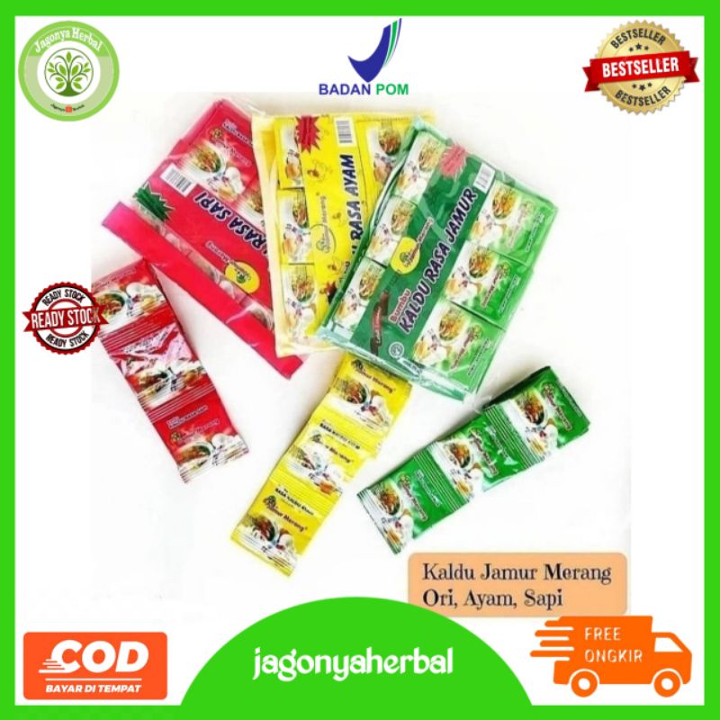 

KALDU JAMUR NON MSG / KADU JAMUR MERANG ALAMI 30 SACHET PENYEDAP RASA NON MSG RASA AYAM,SAPI,DAN JAMUR