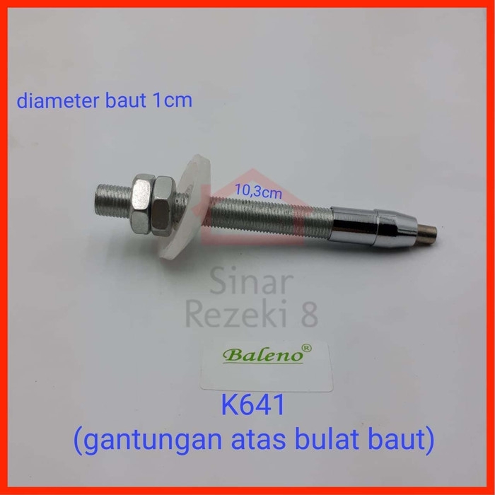 K641 Gantungan Kaca ATAS Bulat Baut Bracket Ambalan Kawat Sling Baja