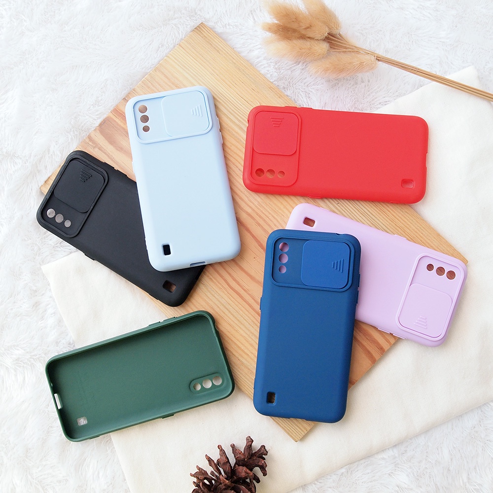 SOFTCASE SLIDE CAMERA SAMSUNG A31 A12 A51 A52 A72 A01 A01 CORE A02 A02S A20S A32 CASE LENS COVER POLOS