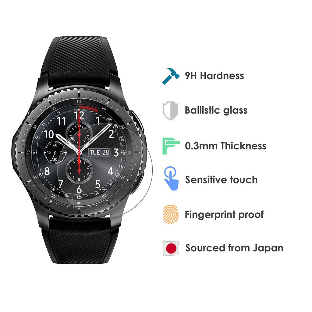 Tempered Glass Untuk Jam Tangan Smartwatch Samsung Gear S3 / Diameter 34mm