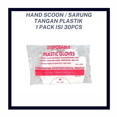 Paket Promo Murah Sarung Tangan Plastik ( 1 Pack Isi 30 ) - Hand Scoon Plastik - Pelindung Tangan