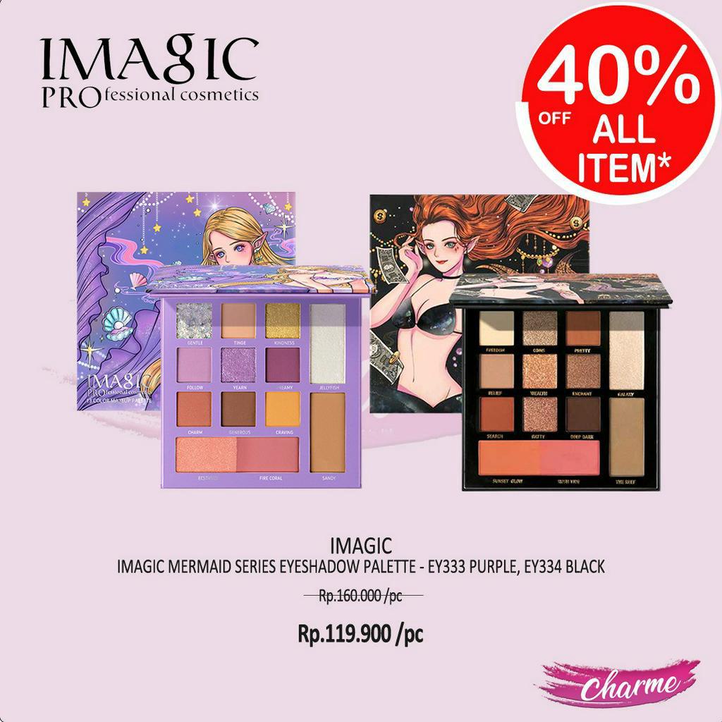 (READY &amp; ORI) IMAGIC Mermaid Series Makeup Palette EY333 EY334 Ungu/Hitam