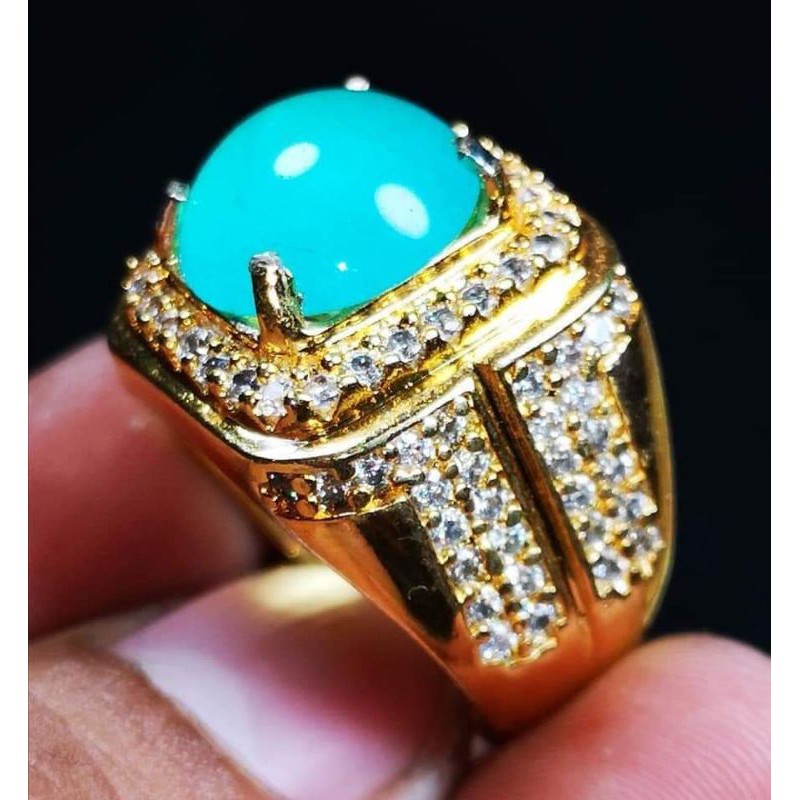 Batu natural bacan bluish green crystal