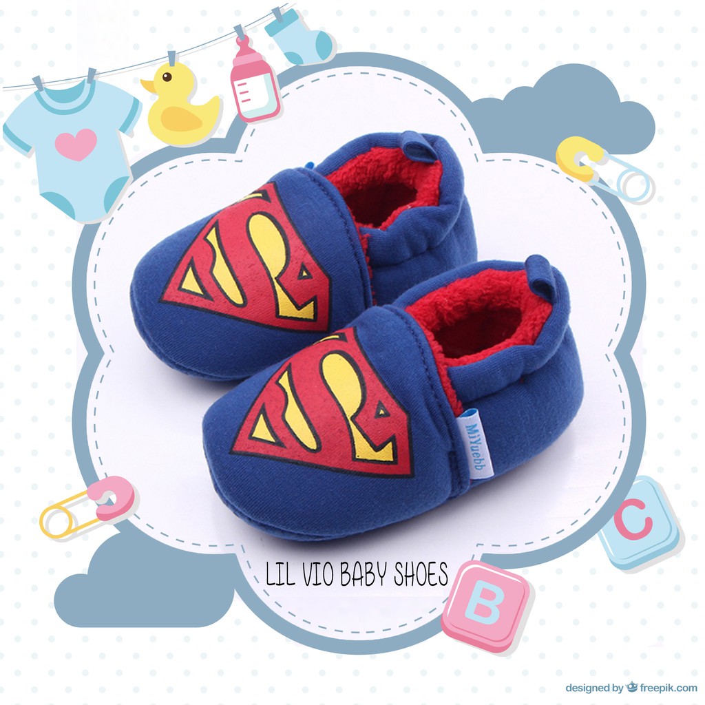 Sepatu Bayi Lucu Unik Tema Superman Baby Shoes Superman Lv002f