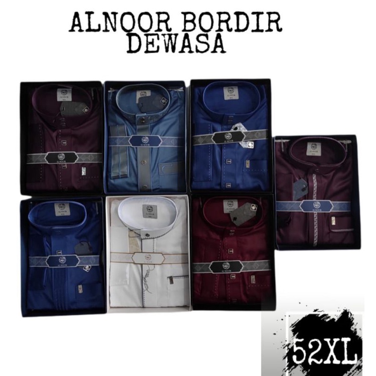 Jubah Al Noor Bordir Kombinasi Gamis Pria size Dewasa