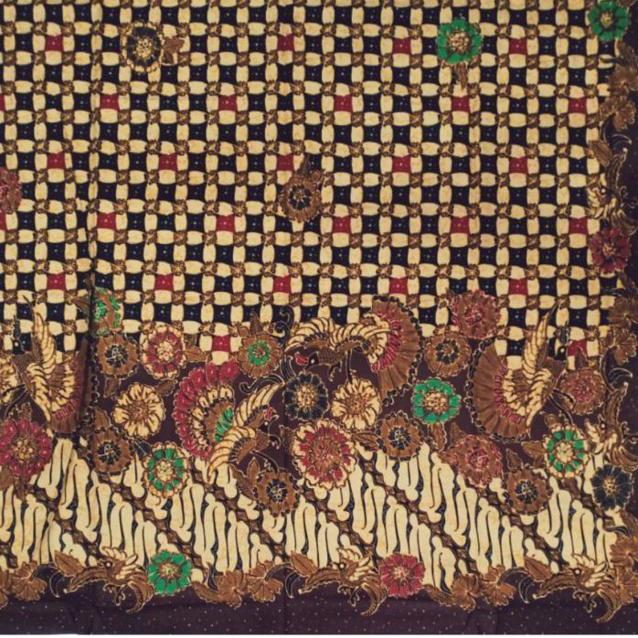 Kain batik print halus Pekalongan coklat
