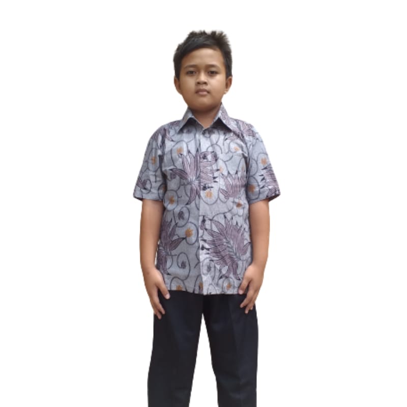 Kemeja Batik Anak / Hem Anak Pendek Laki Laki Motif Ulir 4-11 tahunnn