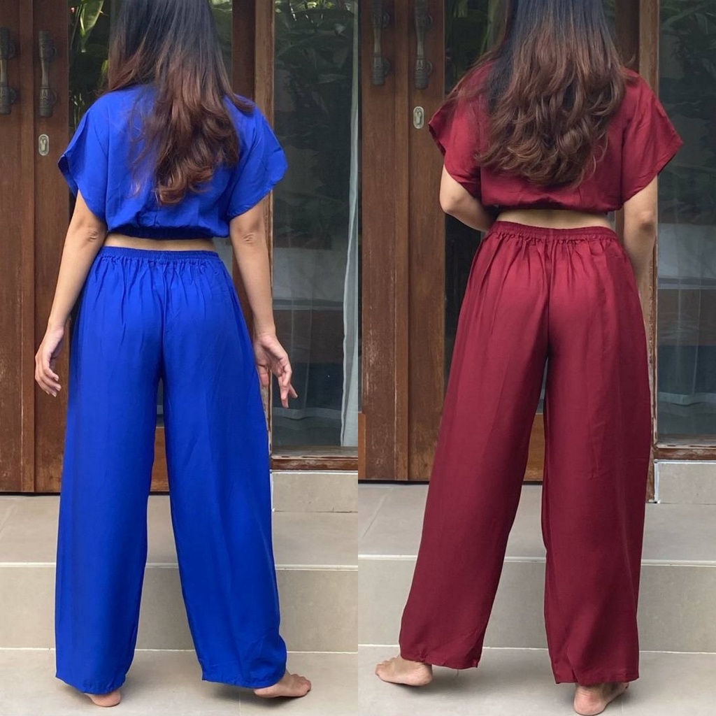 Kiandra - Setelan Crop Panjang Rayon