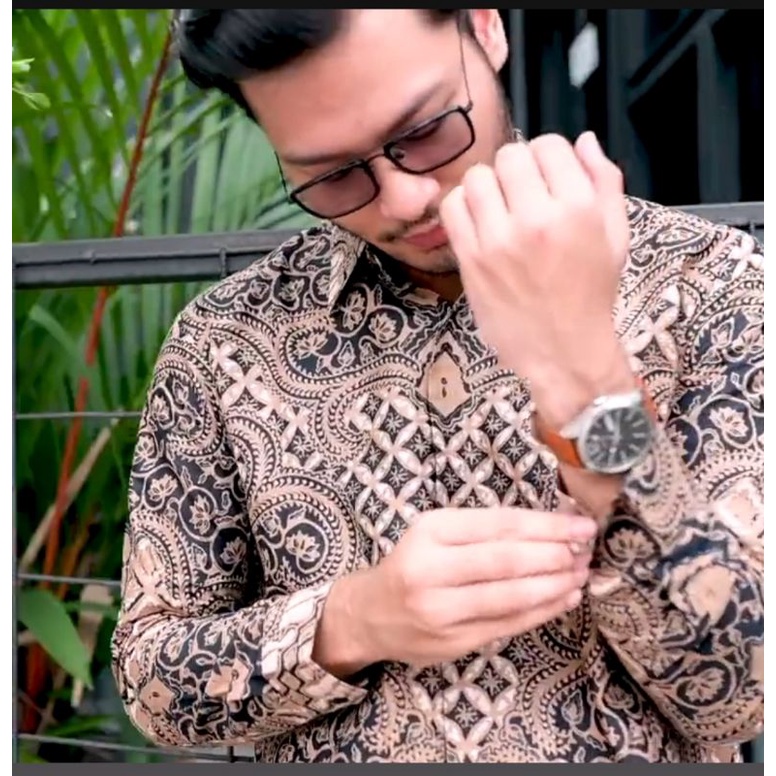 Kemeja Batik SOGAN Lengan Panjang Slimfit Berkualitas Bahan Katun Halus Full Furing / baju batik kerja modern / atasan batik pria