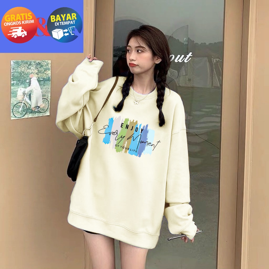 Sweater Enjoy Every Moment Korean Style New Fashion Week | Dhea Fashion