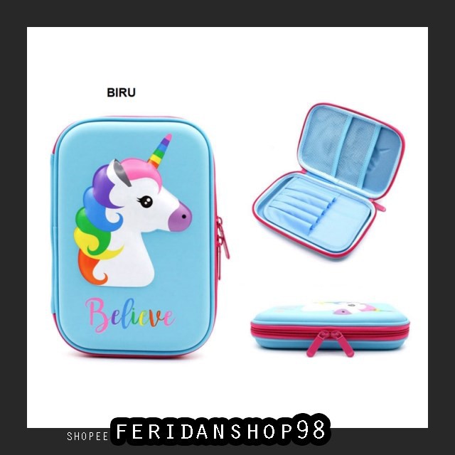 

FS365 TEMPAT PENSIL KOTAK PENSIL DAN ATK ALAT TULIS SMIGGLE EVA HARDCASE UNICORN 3D WATERPROOF - U R