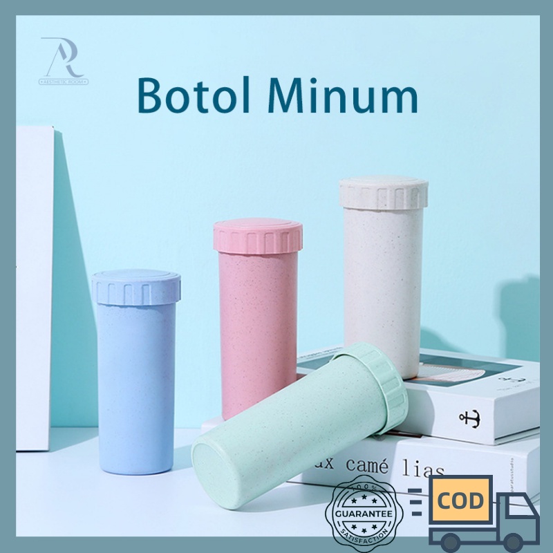 Ready Stock COD 420ml Botol Air Gelas Air Jerami Gandum Portabel wadah minum botol minum lucu tempat air minum