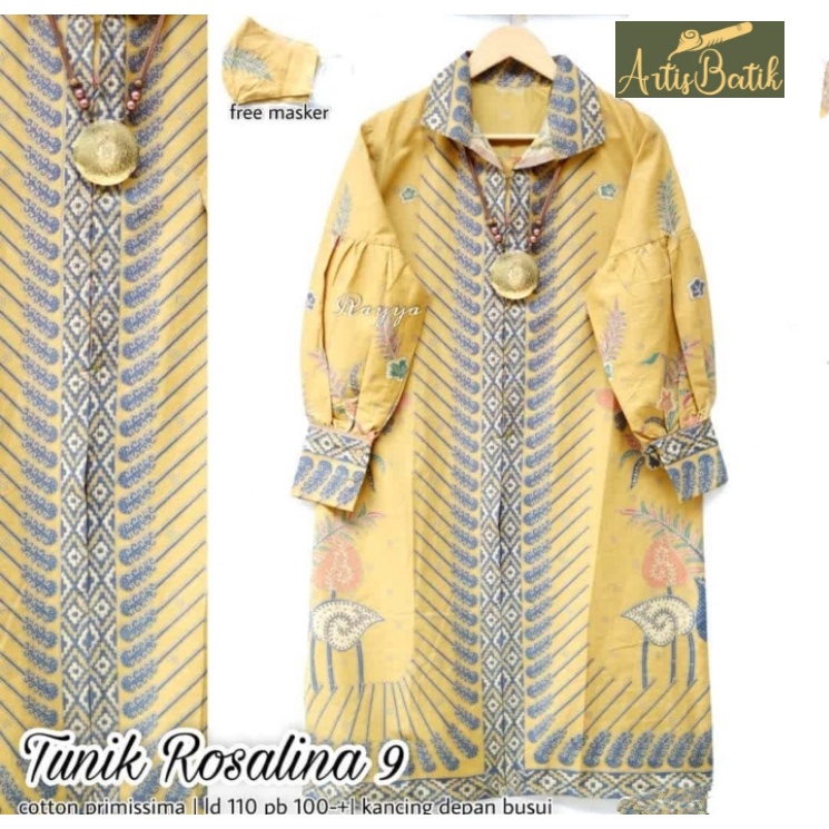 TUNIK ROSALINA 9 TUNIC BATIK  CANTIK ETNIK BATIK WANITA SERAGAM BATIK PREMIUM KERJA SERAGAM KANTOR  