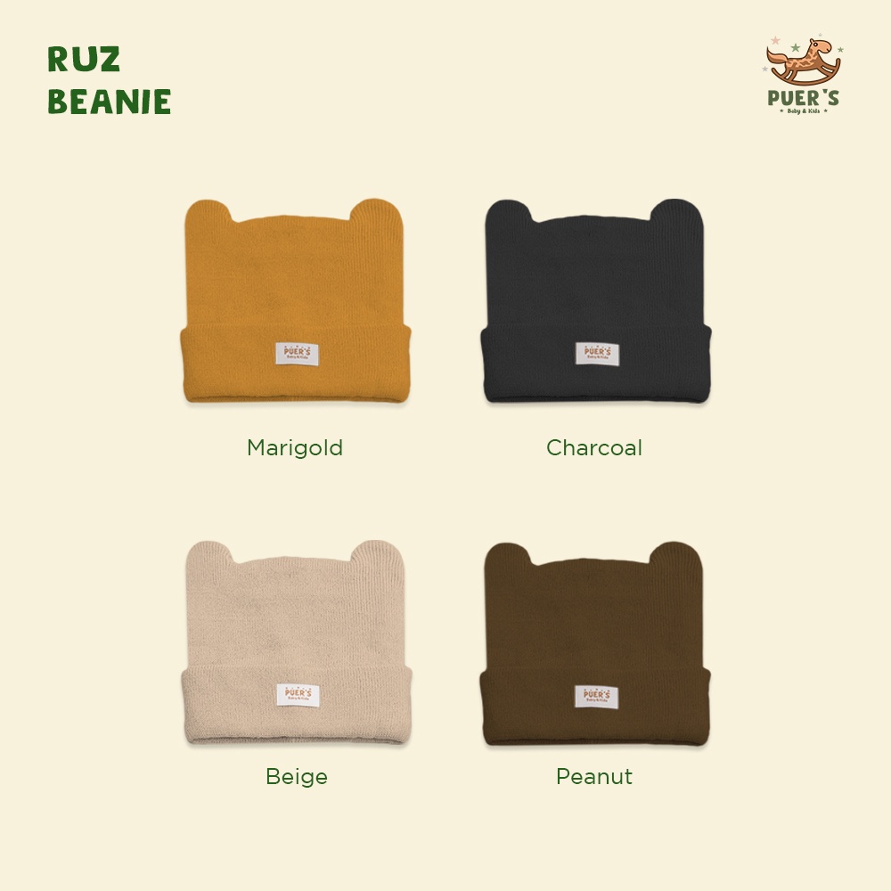 BEANIE BAYI PUER'S RUZ BEANIE ( TOPI BAYI/ TOPI ANAK /BEANIE ANAK/ KUPLUK BAYI)