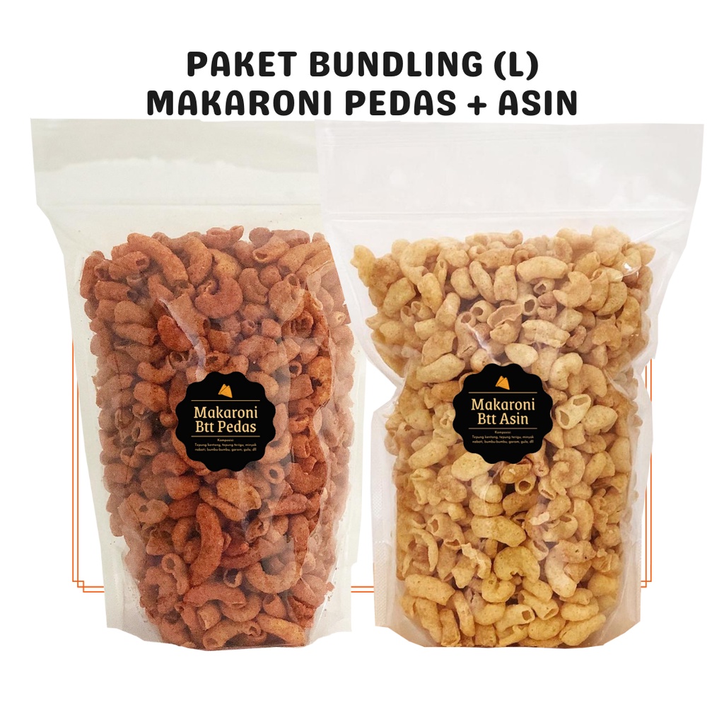 

SNACK KEKINIAN Paket Bundling Makaroni Bantet (L) / Special Bundle Package / Asin + Pedas