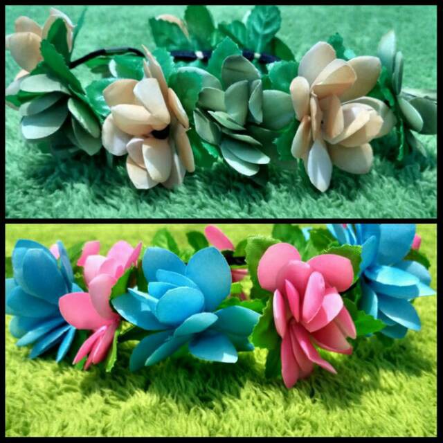 grosir   Isi 6 PCS Flower crown KARET /bandana bunga/bando mermaid/bandana karet