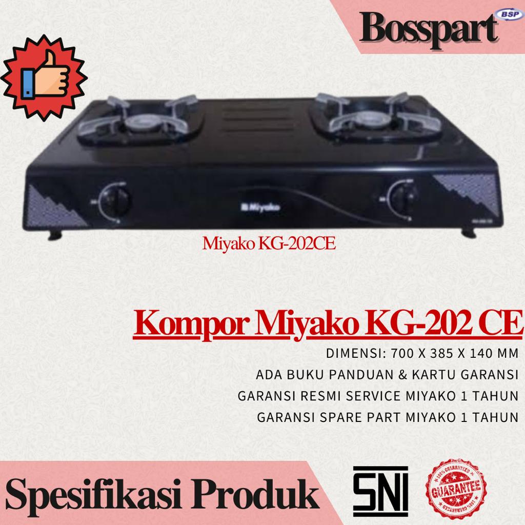 Paket Kompor QUANTUM 2 tungku QGC 201DMPB / QGC-201DMPB / MIYAKO KG-202 CE / bonus Selang Regulator Gas Hitpro