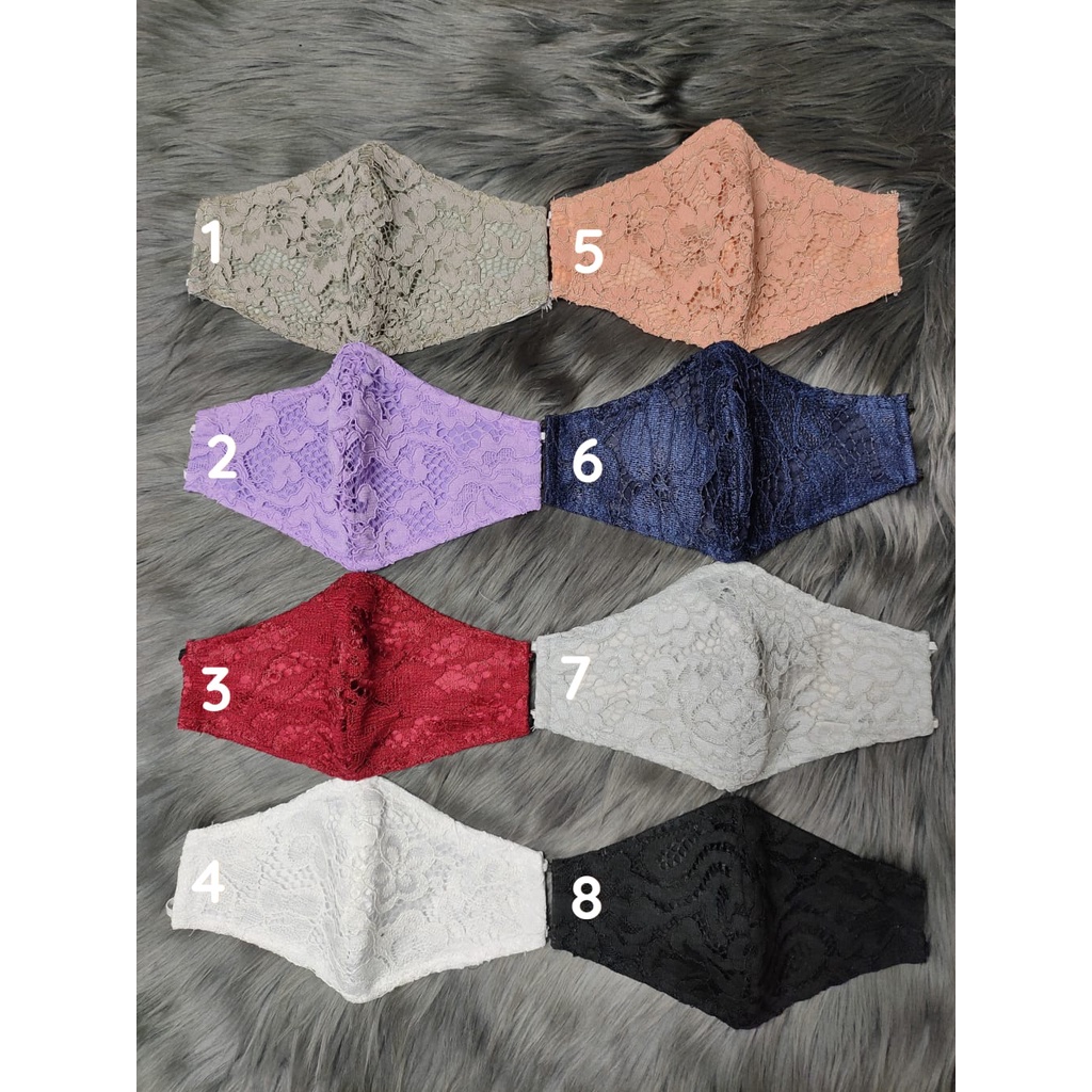 ANGGUN KEBAYA - ,Masker Brokat Non Hijab | Masker Brukat Hijab | Masker Cantik