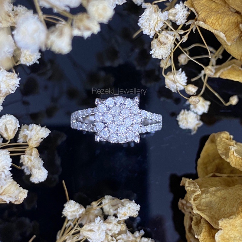cincin wanita berlian asli bersertifikat ring silver