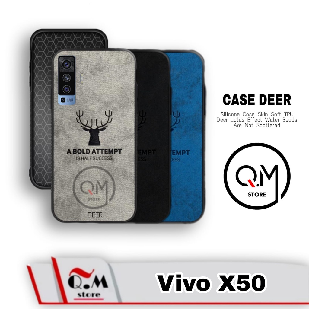 Case Vivo X50 Softcase Deer Pelindung Back Cover Bermotif Jens Casing Heandphone