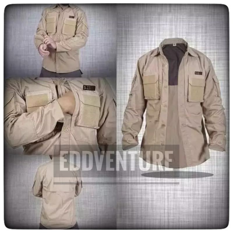 KEMEJA TACTICAL DRONE KHAKI / KEMEJA TACTICAL DRONE CREAM / KEMEJA TACTICAL KASUAL / KEMEJA OUTDOOR / KEMEJA KERJA LAPANGAN