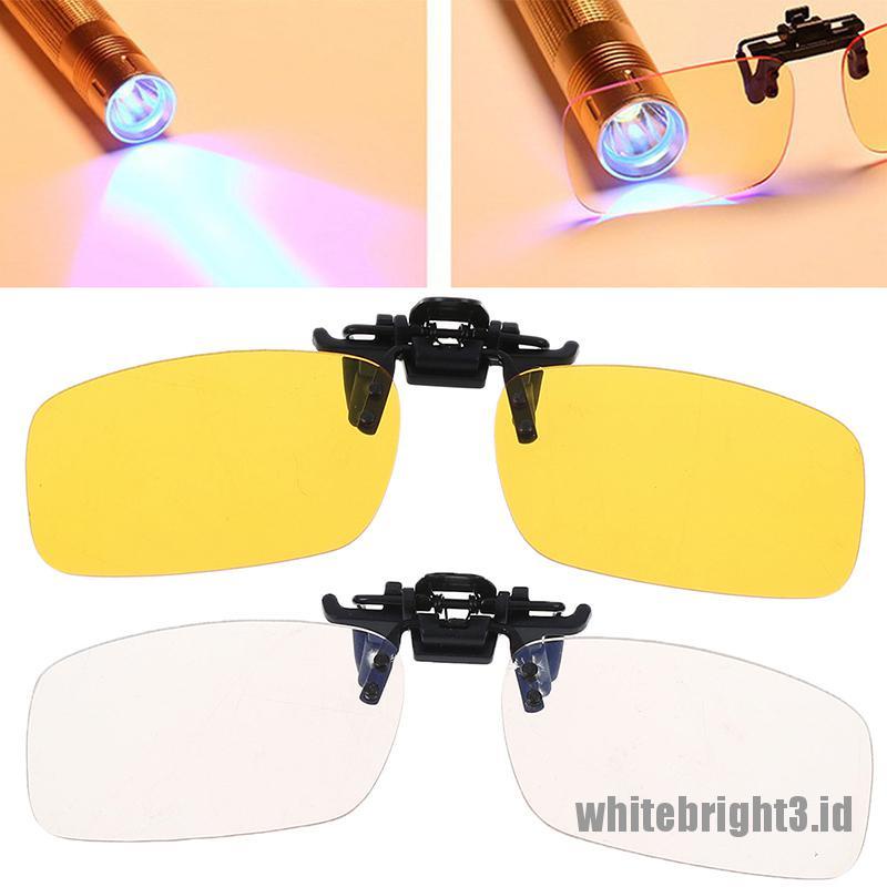 &lt; White3 &gt; Kacamata Komputer anti UV / Sinar Biru Model Clip on Untuk Kantor