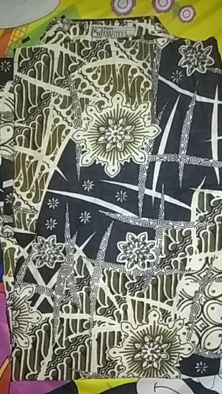 Babedo Kemeja Batik Slimfit Pria Motif Black Torpedo Lengan Panjang Premium