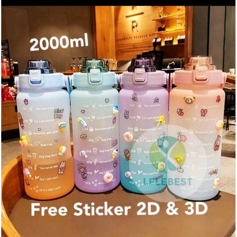 BOTOL AIR MINUM 2LITER BOTOL MINUM VIRAL BOTOL PELANGI BOTOL MINUM MOTIVASI