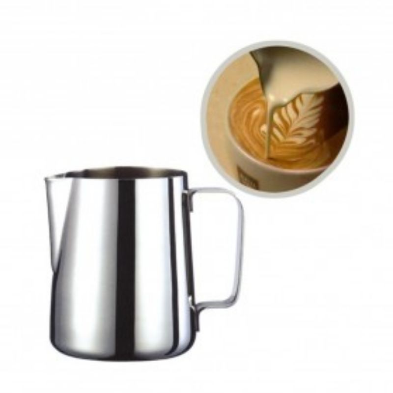 OneTwoCups Gelas Pitcher Kopi Espresso Latte Art Stainless Steel 600ml - J068 - Silver