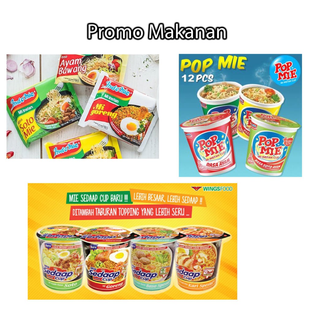 

Paket Mie - indomie/mie sedap/popmie