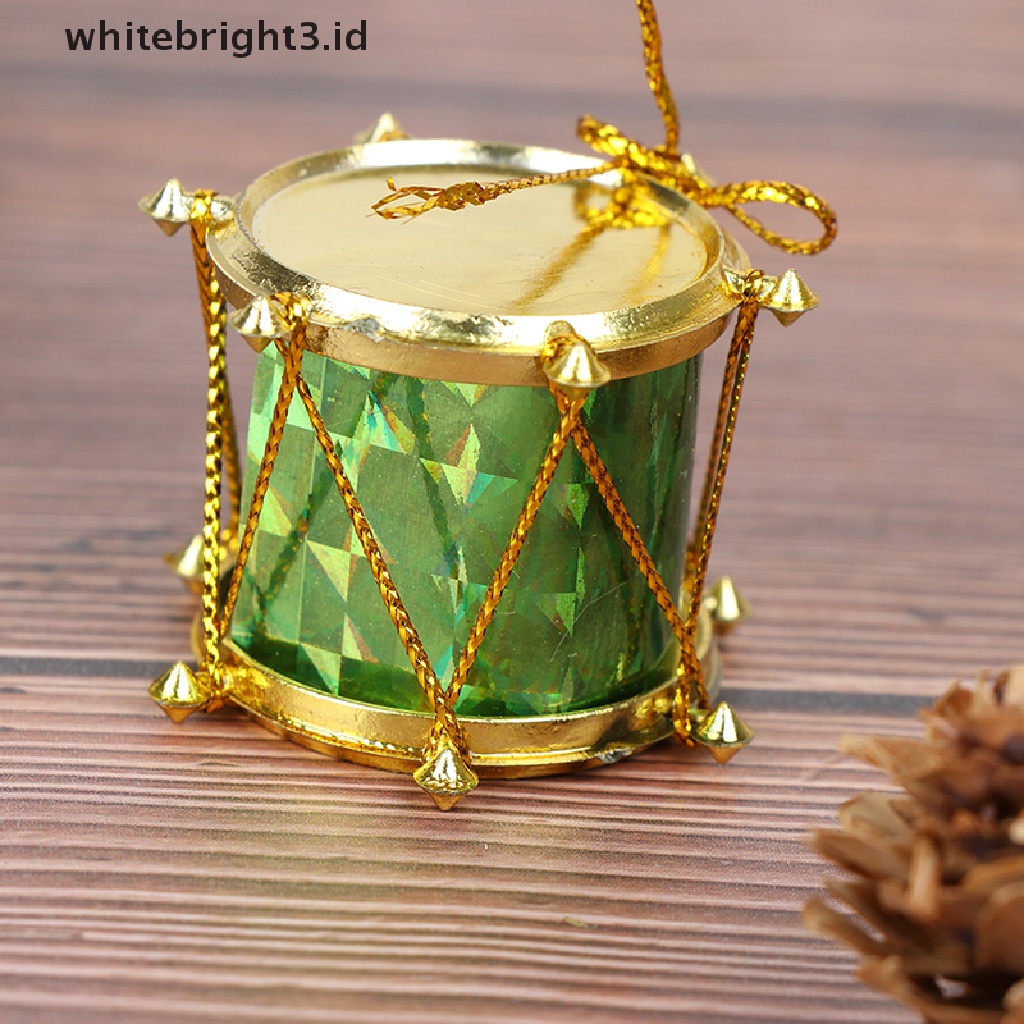 (whitebright3.id) 12pcs Ornamen drum Mini Warna-Warni Untuk Dekorasi Pohon Natal