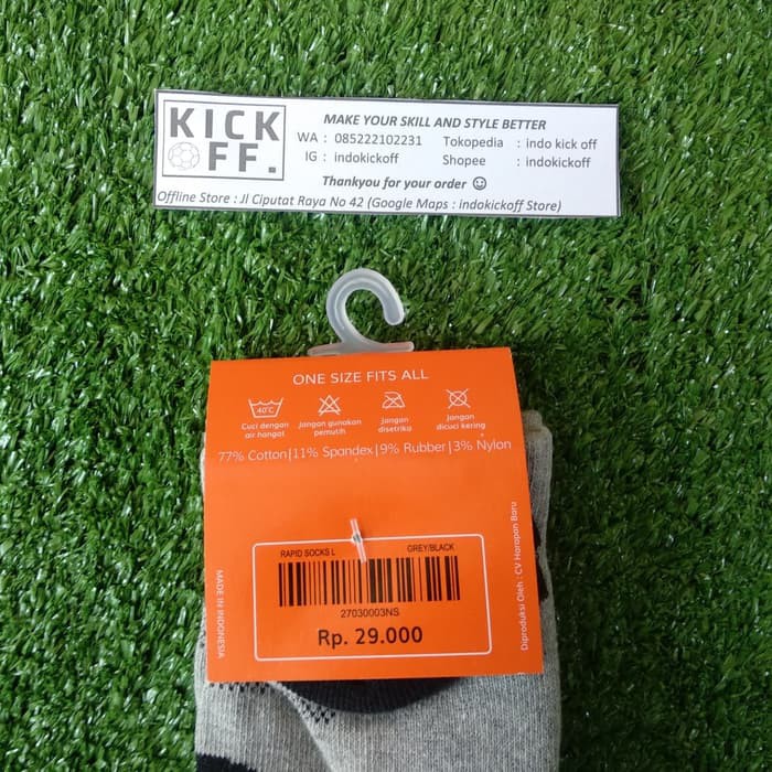 KAOS KAKI SEKOLAH/ KAOS KAKI OLAHRAGA ORTUSEIGHT ORTUSEIGHT RAPID SOCKS L - GREY