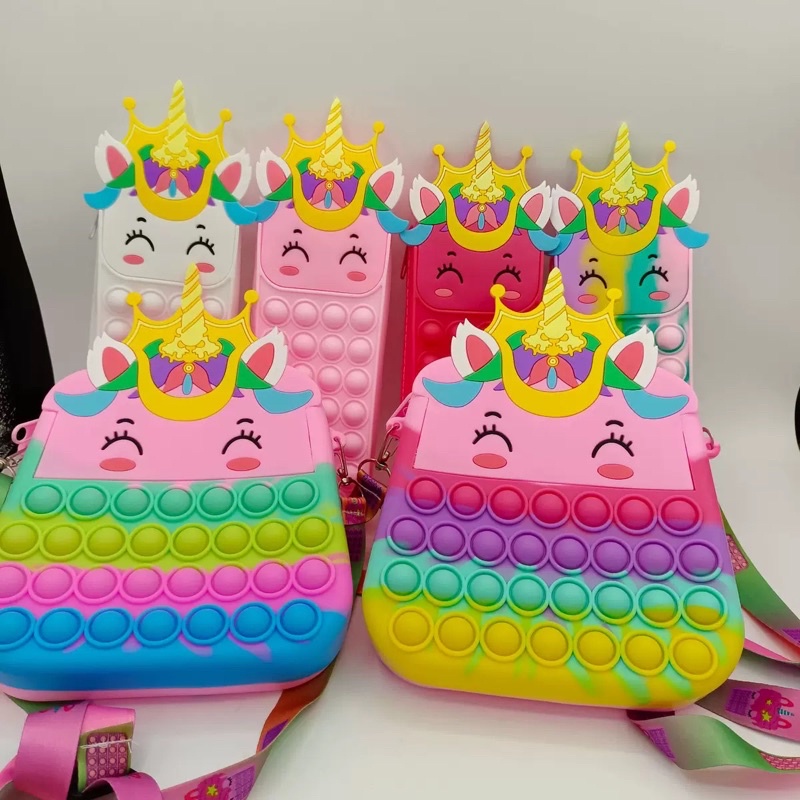 Tas Anak Pop It Unicorn Mahkota Ukuran Besar
