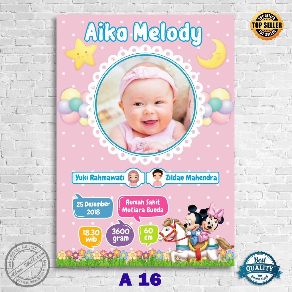 Abani Store Custom Biodata Bayi Edit Foto Kelahiran Anak Bio Baby Desain Menarik Soft File Saja-A 16