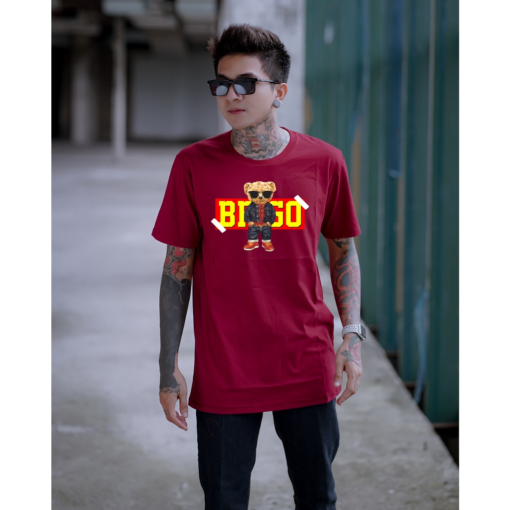 BRIGO Kaos Lengan Pendek Bear I am Ready || Kaos Katun Combed M-XL || Kaos Distro BRIGO Beruang I am Ready