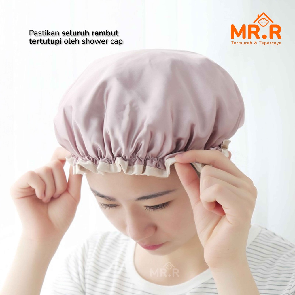 Shower Cap Penutup Kepala Mandi Penutup Rambut Topi Mandi Tutup Kepala Mandi Perlengkapan Mandi