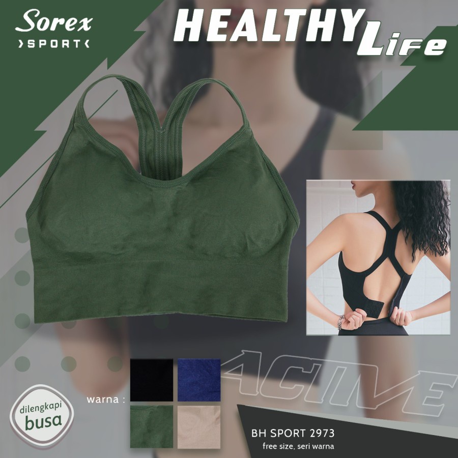 BH Sport Bra Sport Sorex 2973 Tali Silang Gym Senam Fitness