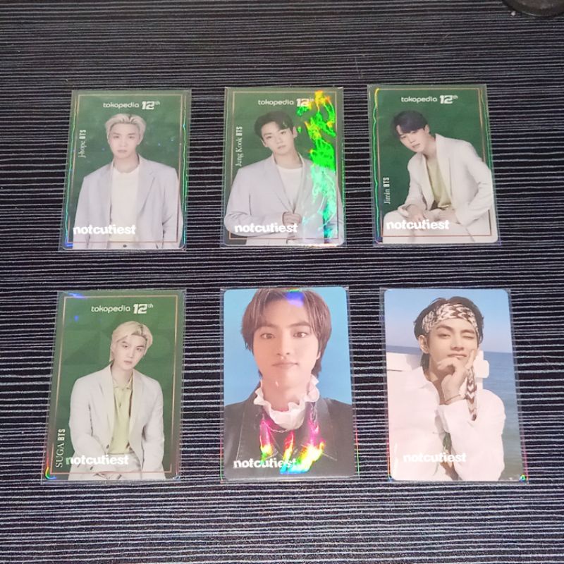 bts official photocard taehyung seokjin jungkook jimin jhope holo toko sebelah butter cream peaches