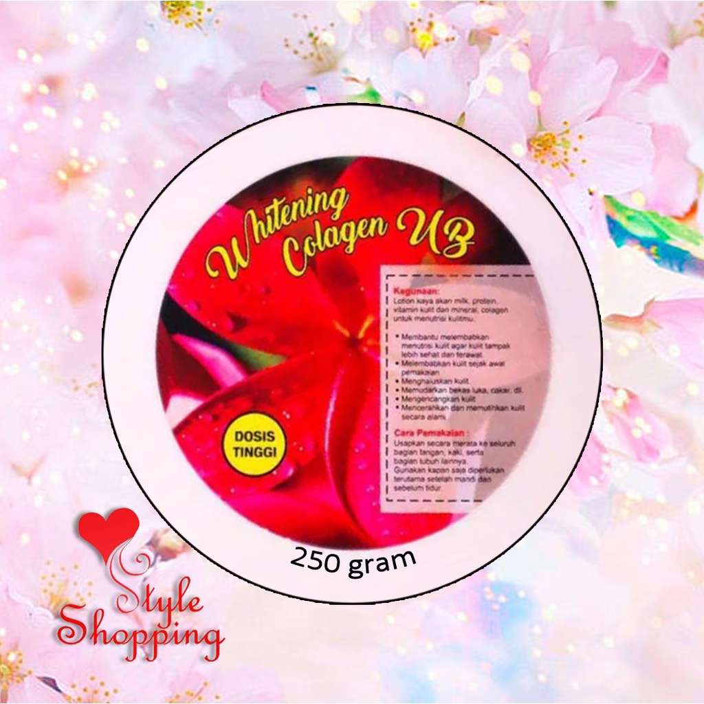 WUB Whitening Collagen Dosting Merah 100gr & 250gr Bibit Ratu Arab (Pemutih Badan Ampuh Viral) Skin 