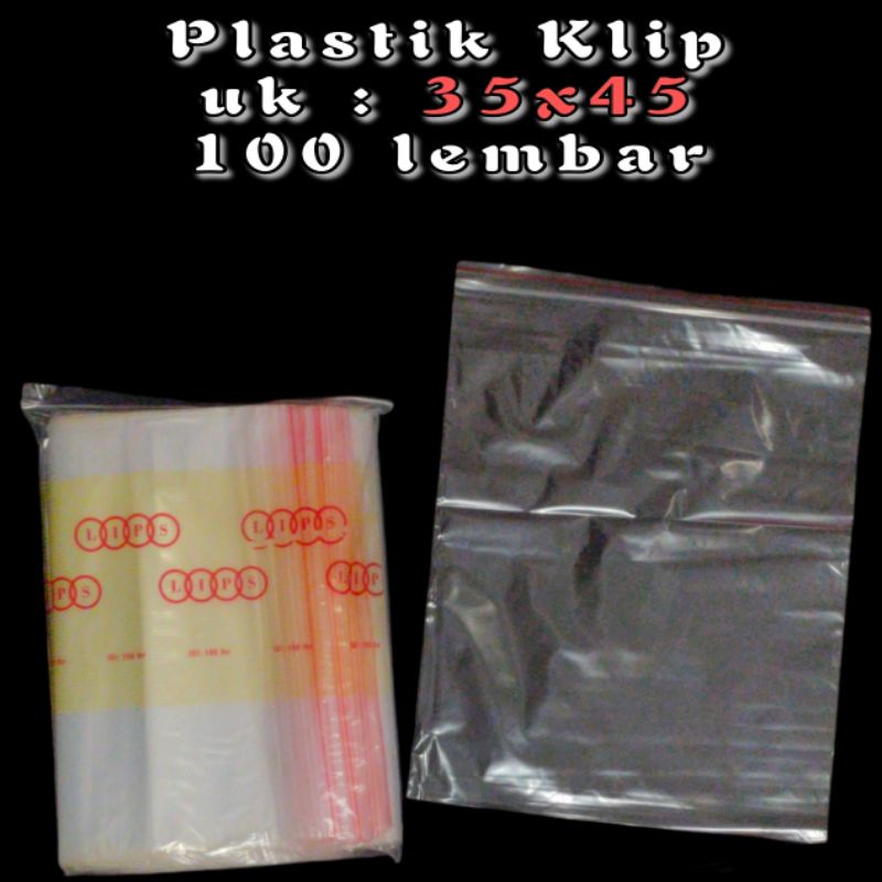 plastik klip besar uk 35x45 (isi 100 lembar) √ plastik ziplock