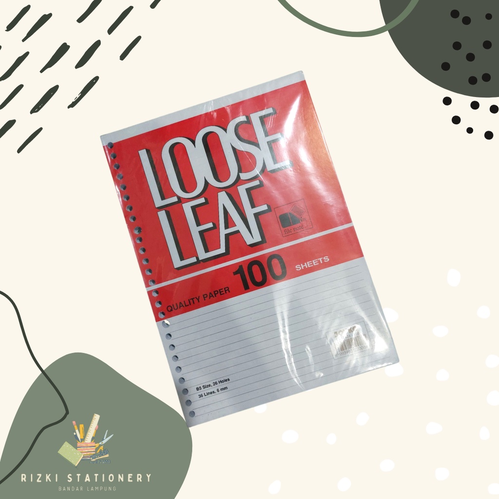 

Loose Leaf A5 / B5 50 / 100 sheets / Isi Kertas Binder