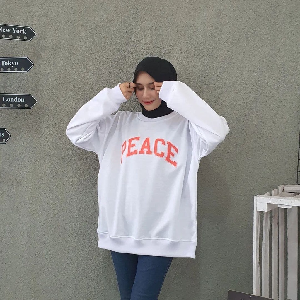 Nara Grosir - Peace XXL Sweater l Sweater Polos l Sweater Pria dan Wanita