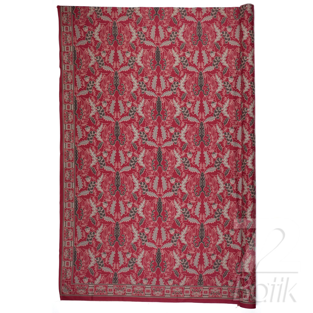 KAIN BATIK KATUN Premium Motif Daun Modern Warna Merah Maroon Marun Maron 729940 Cap 72 Jarik Jarit Samping Kebat Panjang Batik Katun Modern Premium Bahan Seragam Batik Pernikahan Kantor Keluarga Murah Kamen Jadi Batik Bali Lembaran