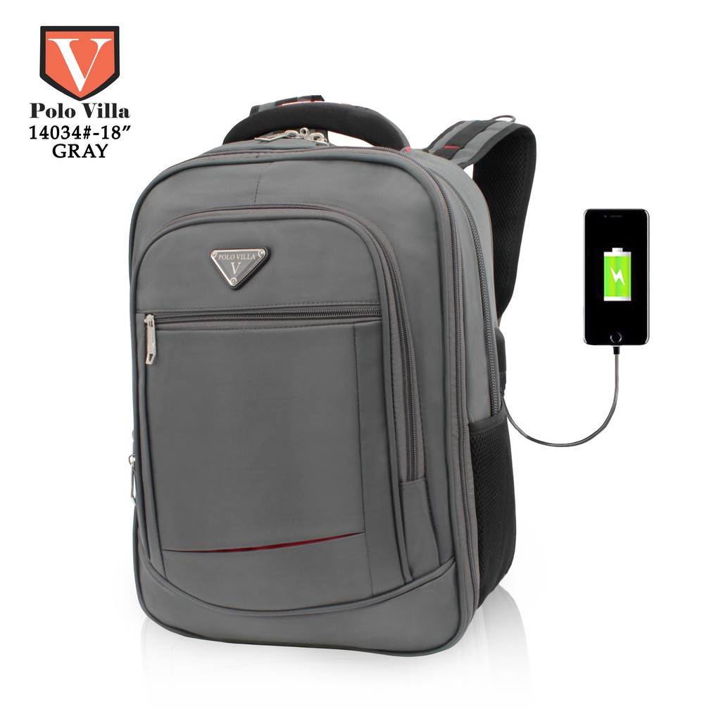 (RF) Tas Polo Villa 14034 Tas Sekolah Laptop Backpack Tas Pria