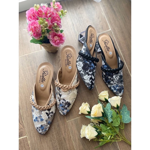 Termurah!!! Heels 5cm bolong brukat bling mewah / Wedding shoes bling / sepatu pengantin / sepatu seserahan