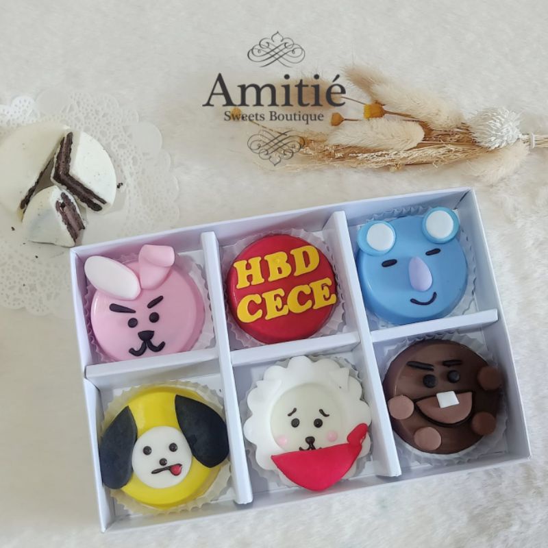 

Coklat Oreo BT21 HBD - 1 Box isi 6 / Coklat Karakter / Birthday Gift / Hadiah Ulang Tahun