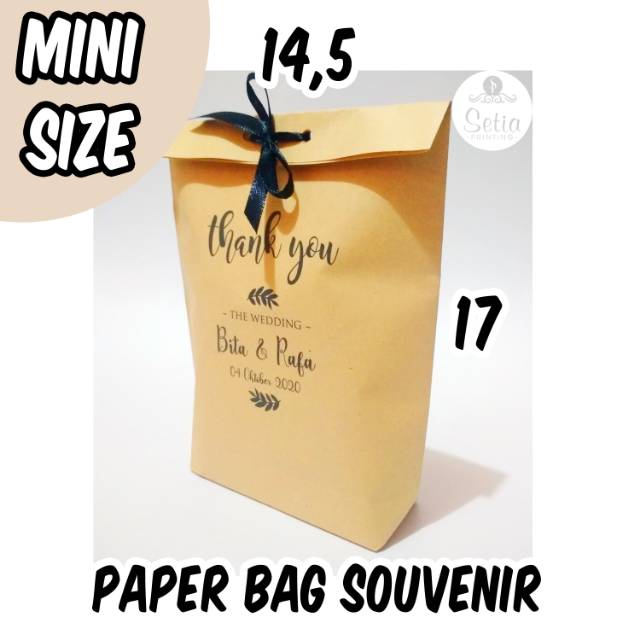 

Paper Bag MINI Souvenir Rustic Custom Desain 14,5 x 17